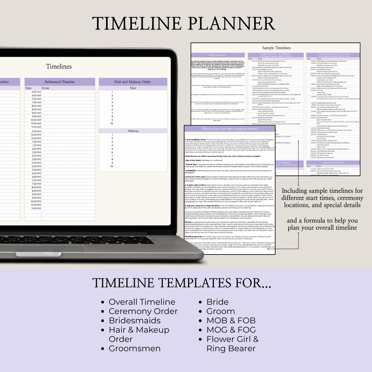 Ultimate Wedding Planning Spreadsheet-Purple