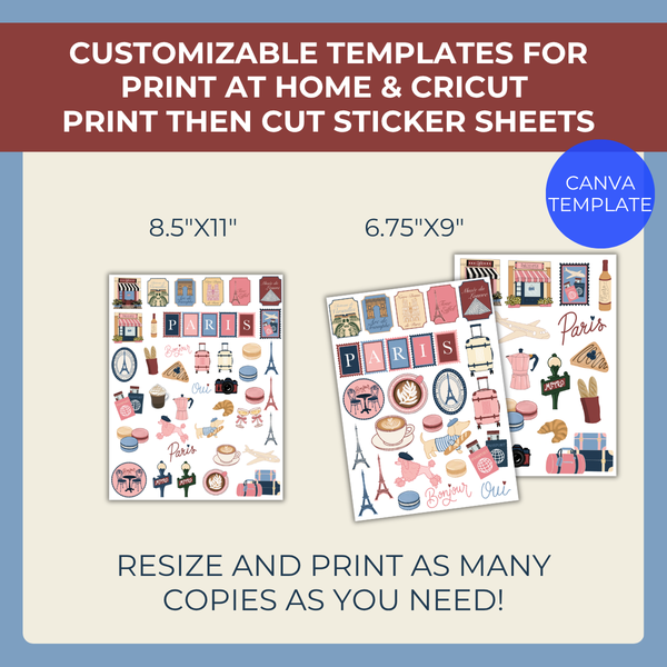 Paris Sticker & Scrapbooking Pack | Digital Download