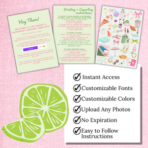 Margs and Matrimony Bachelorette Invitation with Itinerary and Outfit Inspiration Templates
