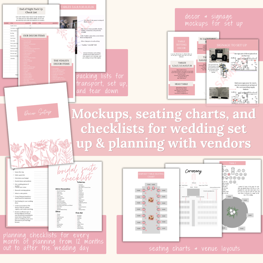 Ultimate Wedding Planning Binder Template- Light Pink Floral