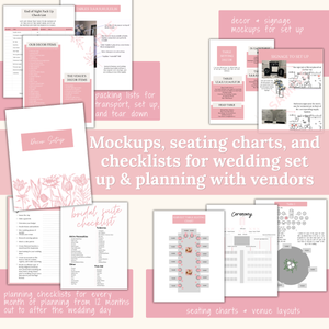 Ultimate Wedding Planning Binder Template- Light Pink Floral