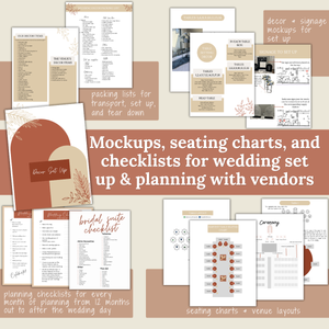 Ultimate Wedding Planning Binder Template- Terracotta and Khaki