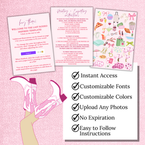 Petals and Prosecco Bachelorette Invitation with Itinerary and Outfit Inspiration Templates (Copy)