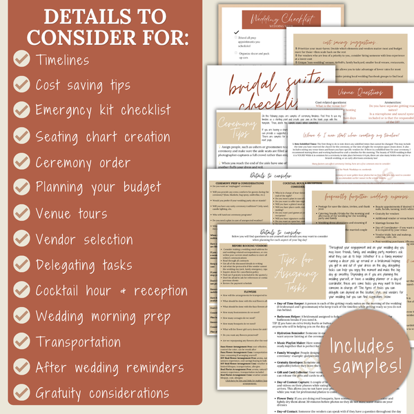Ultimate Wedding Planning Binder Template- Terracotta and Khaki