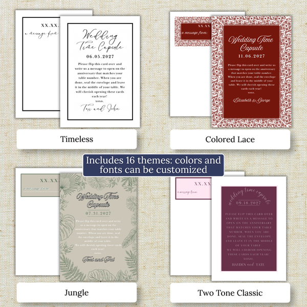 Wedding Time Capsule Card Template: Customizable and Printable Canva Template