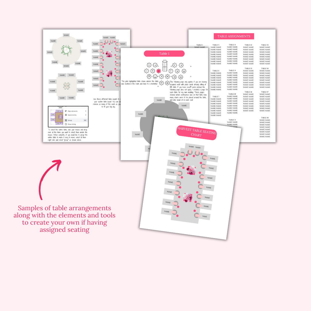 Ultimate Wedding Planning Binder Template- Bright Pink Floral