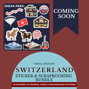 Switzerland Sticker & Scrapbooking Pack | Digital Download
