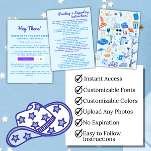 Let's Go Girls | Last Rodeo | Cowgirl  | Blue Bachelorette Invitation with Itinerary and Outfit Inspiration Templates
