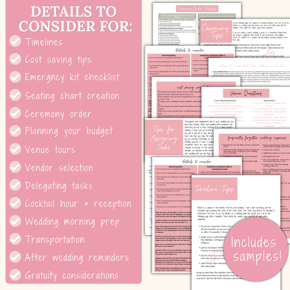 Ultimate Wedding Planning Binder Template- Light Pink Floral