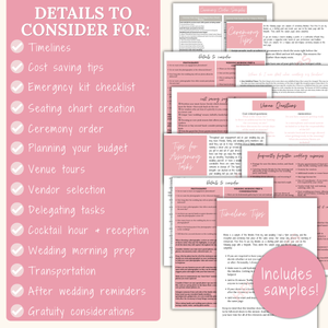 Ultimate Wedding Planning Binder Template- Light Pink Floral