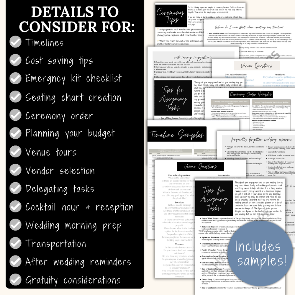 Ultimate Wedding Planning Binder Template- Modern Black and White