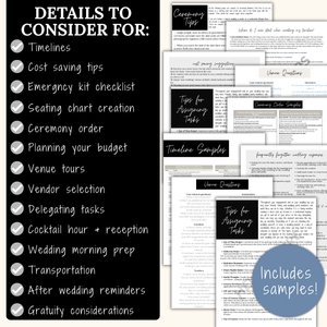 Ultimate Wedding Planning Binder Template- Modern Black and White