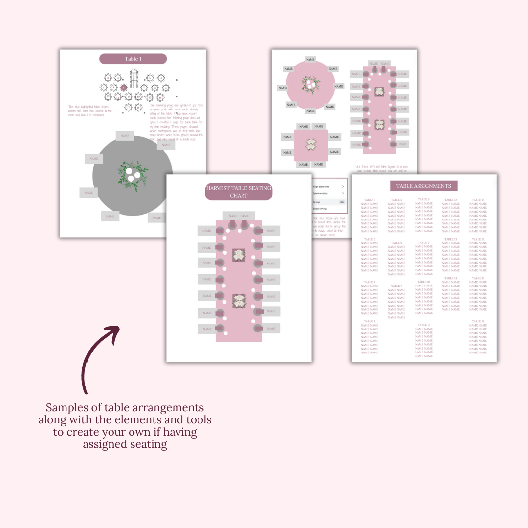 Ultimate Wedding Planning Binder Template- Mauve & Dusty Rose