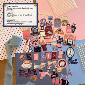 Paris Sticker & Scrapbooking Pack | Digital Download