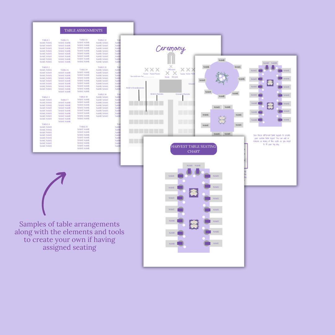 Ultimate Wedding Planning Binder Template- Lavender and Amethyst