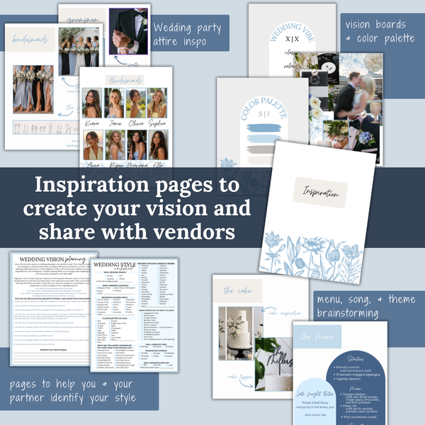 Ultimate Wedding Planning Binder Template- Light Blue Floral