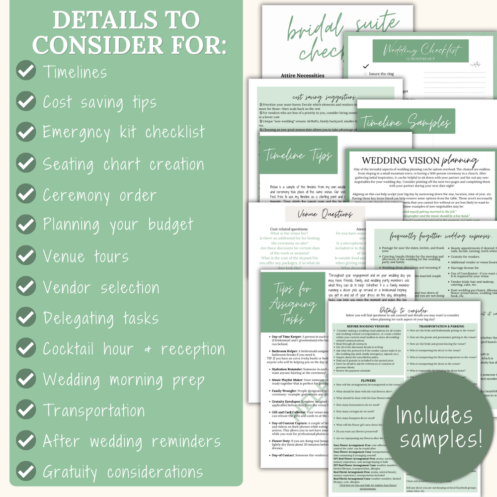 Ultimate Wedding Planning Binder Template- Sage Green Floral