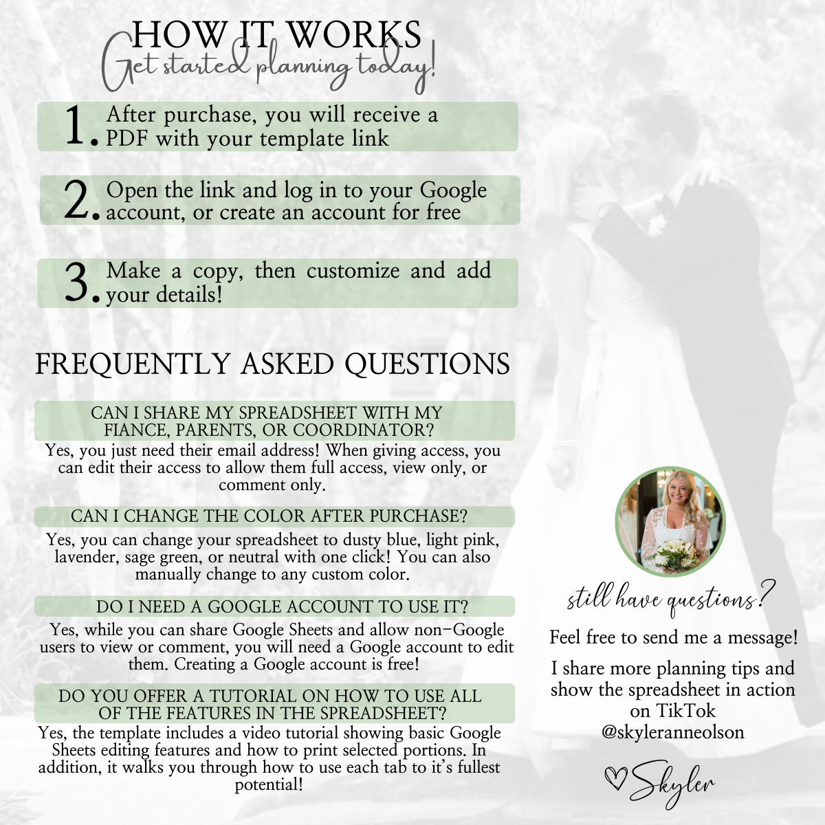Ultimate Wedding Planning Spreadsheet-Green