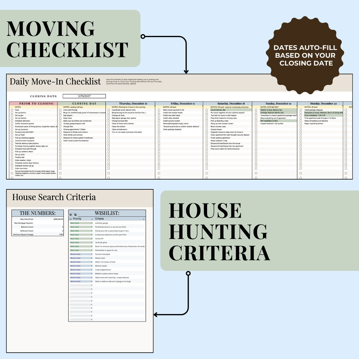 Home Buying Spreadsheet