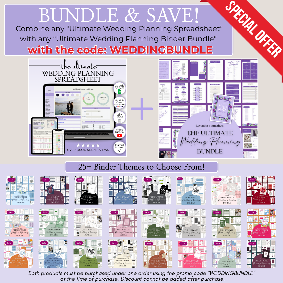 Ultimate Wedding Planning Spreadsheet-Purple