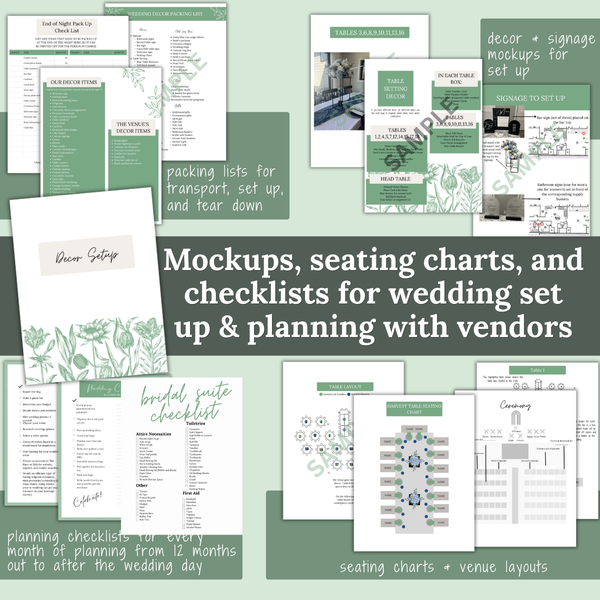 Ultimate Wedding Planning Binder Template- Sage Green Floral