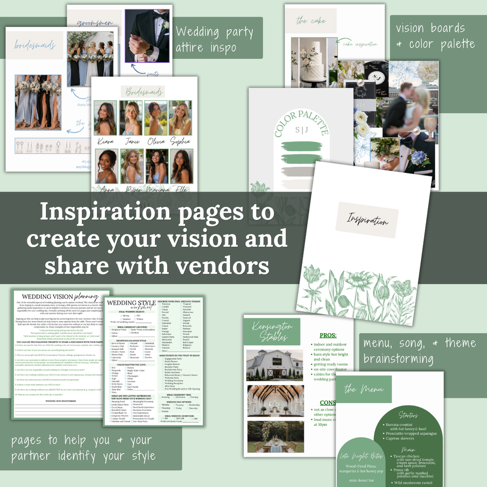 Ultimate Wedding Planning Binder Template- Sage Green Floral