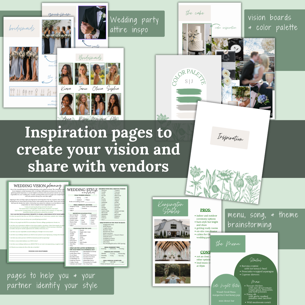 Ultimate Wedding Planning Binder Template- Sage Green Floral