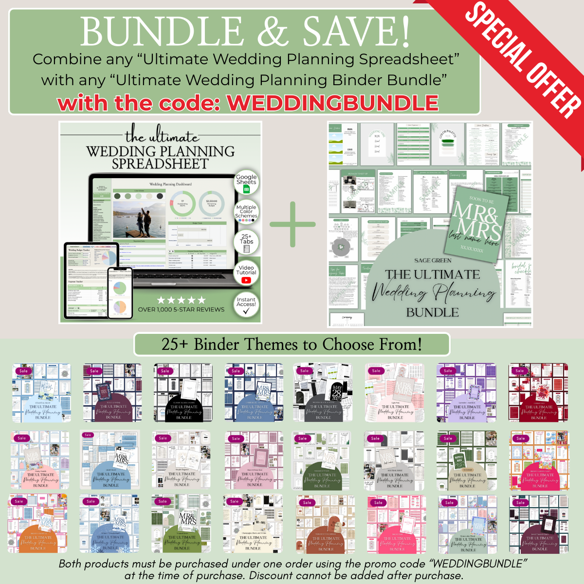 The Ultimate Wedding Planning Binder Template- Green Mountain and Woods Theme
