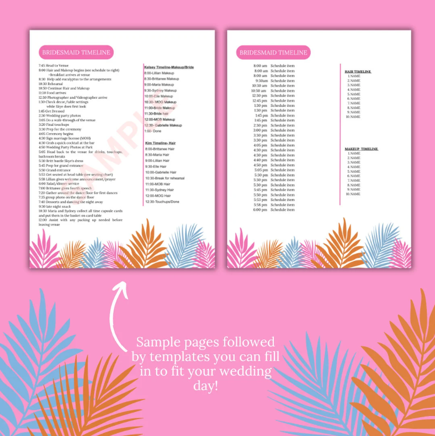 Ultimate Wedding Planning Binder Template- Bright Tropical