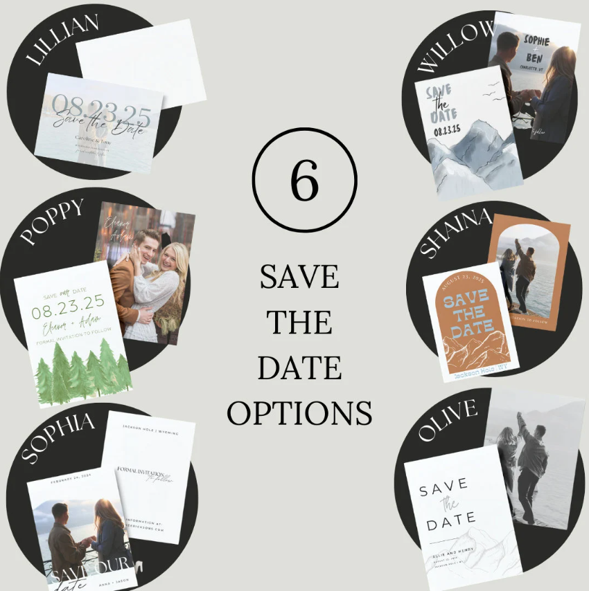 Wedding Stationery Bundle: Modern Mountains (Customizable Canva digital download)