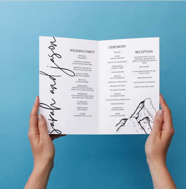 Wedding Stationery Bundle: Modern Mountains (Customizable Canva digital download)