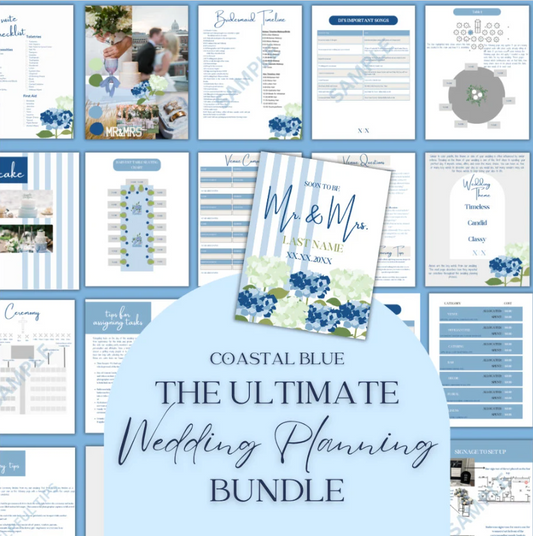 Ultimate Wedding Planning Binder Template- Coastal Blue