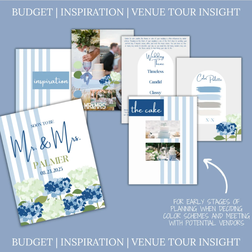 Ultimate Wedding Planning Binder Template- Coastal Blue