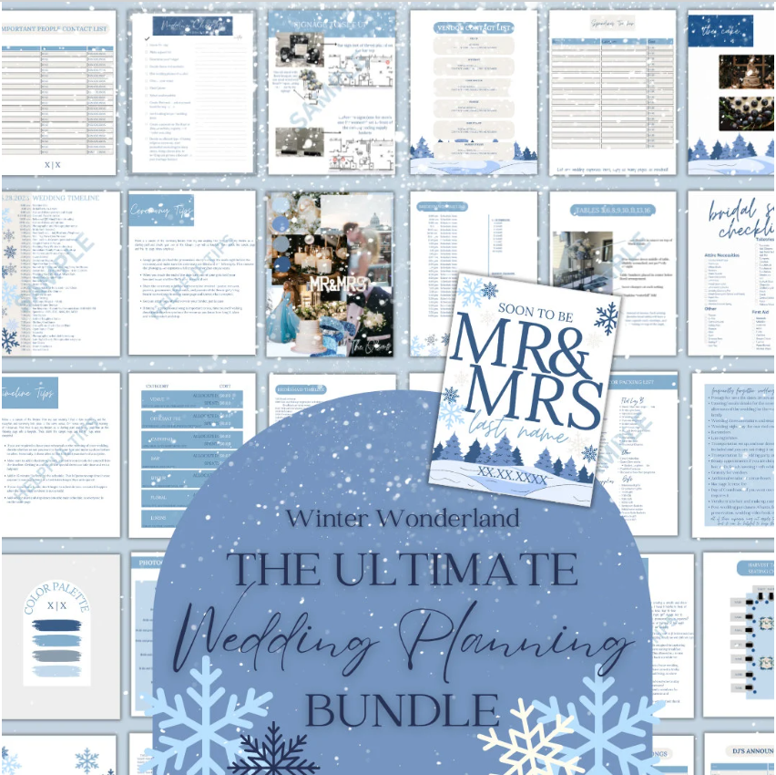 Ultimate Wedding Planning Binder Template- Winter Wonderland