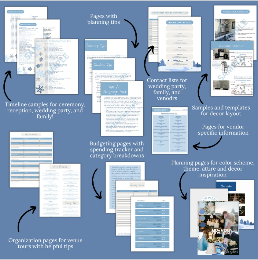 Ultimate Wedding Planning Binder Template- Winter Wonderland