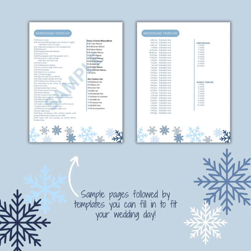 Ultimate Wedding Planning Binder Template- Winter Wonderland