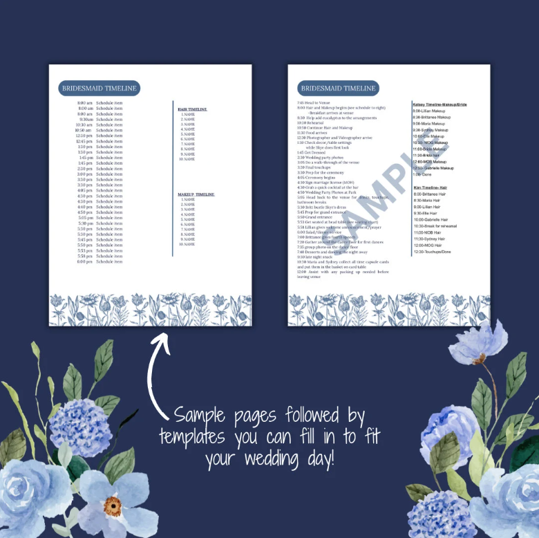 Ultimate Wedding Planning Binder Template- Dark Blue + Navy Floral