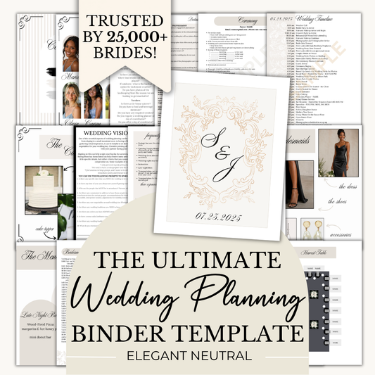 Ultimate Wedding Planning Binder Template- Elegant Neutral