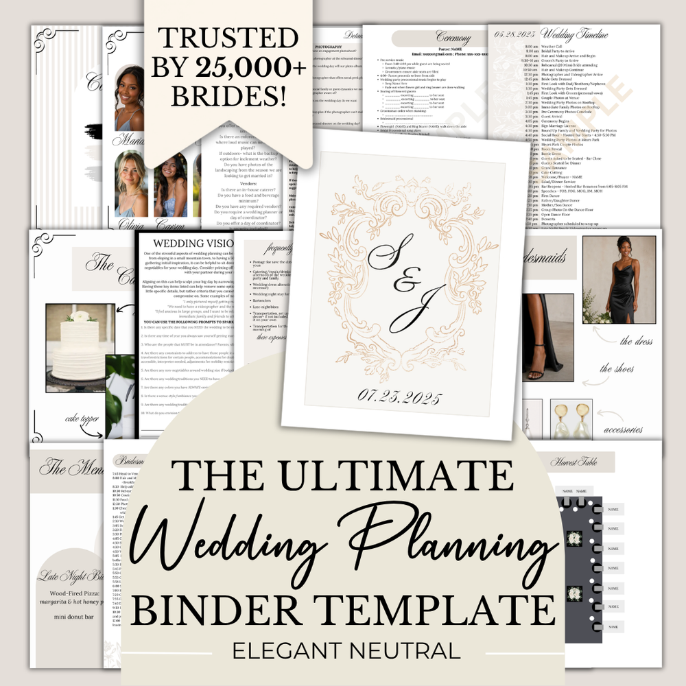 Ultimate Wedding Planning Binder Template- Elegant Neutral