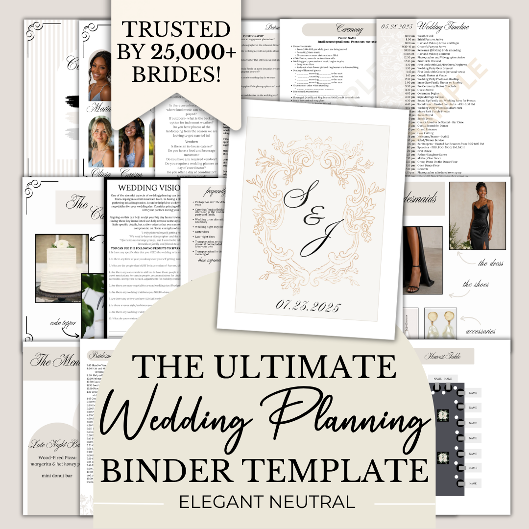 Ultimate Wedding Planning Binder Template- Elegant Neutral
