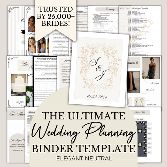 Ultimate Wedding Planning Binder Template- Elegant Neutral