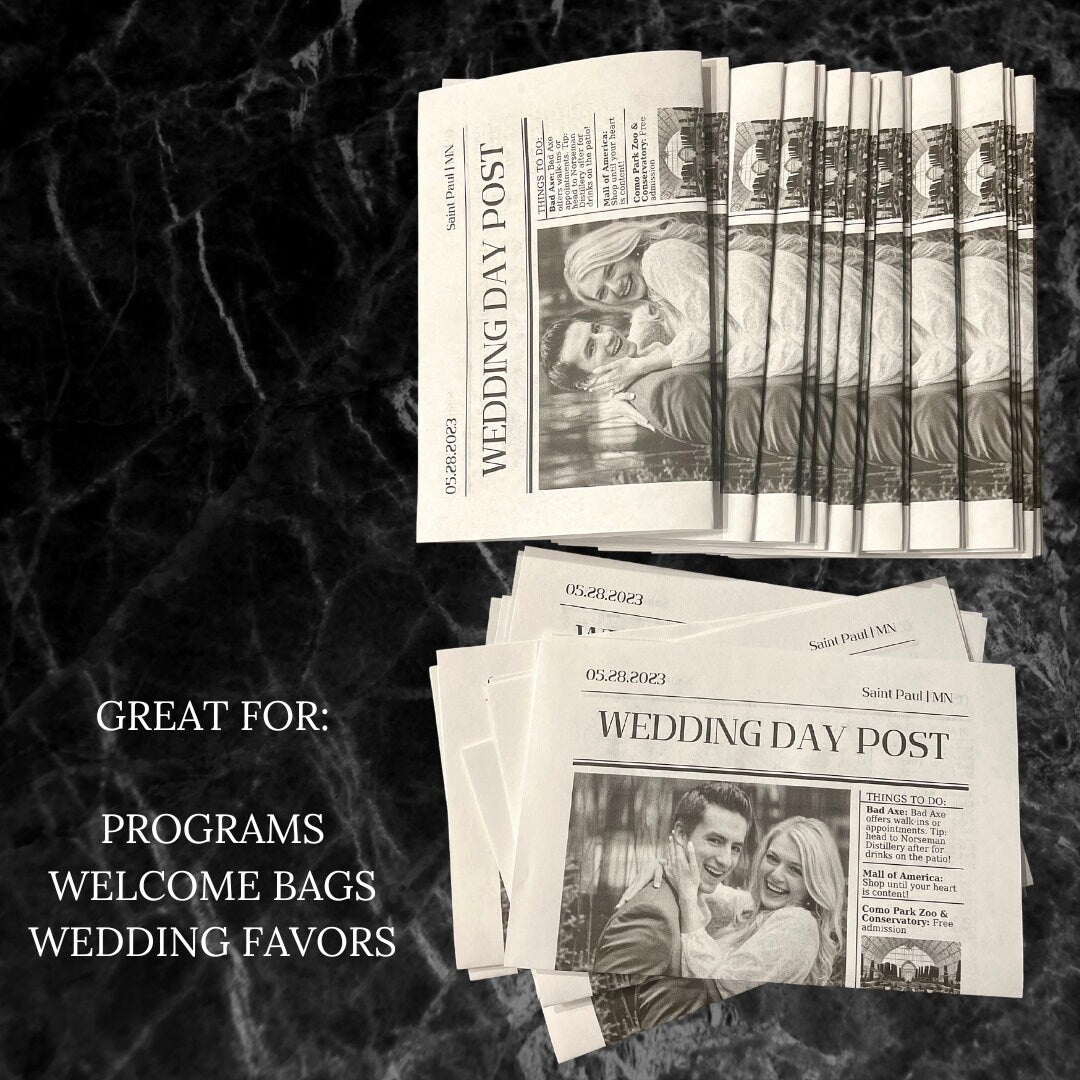 Wedding Newspaper Template | Customizable Canva Download