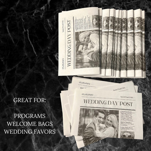Wedding Newspaper Template | Customizable Canva Download