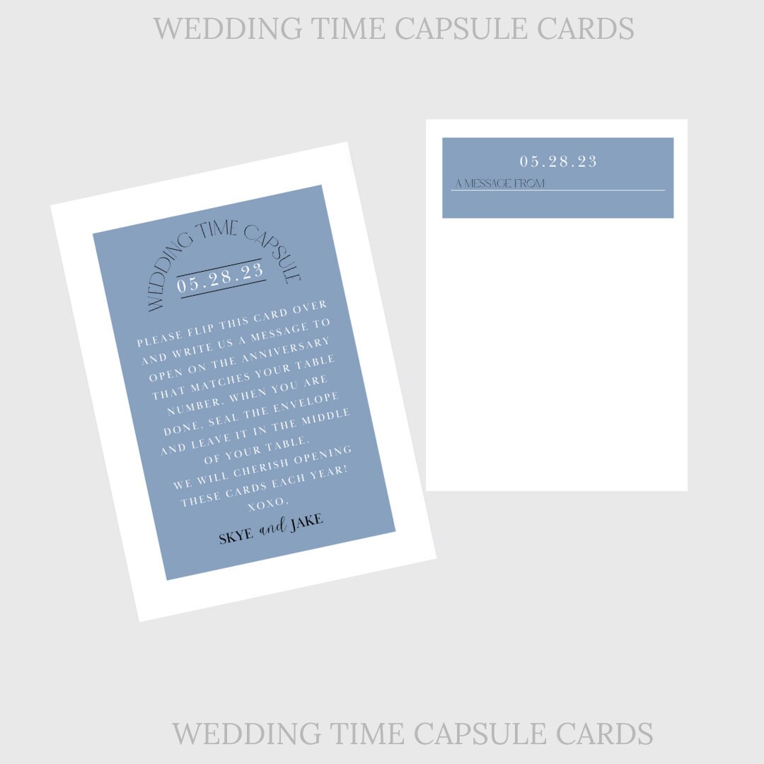 Time Capsule Card Design Examples Wedding Time Capsule Card Template: Customizable and Printable Canva T ...