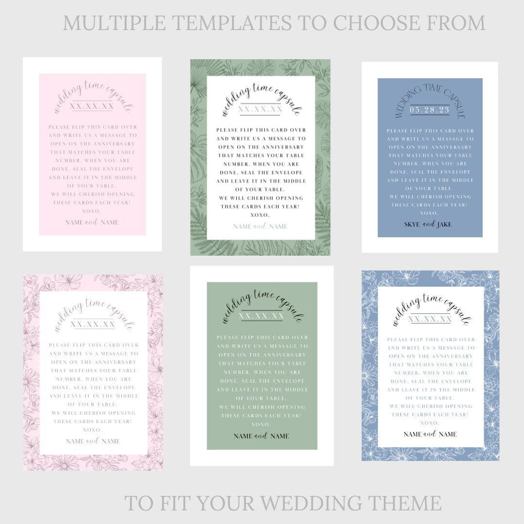 Wedding Time Capsule Card Template: Customizable and Printable Canva Template