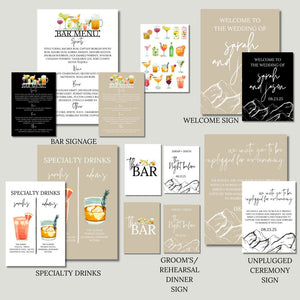 Wedding Stationery Bundle: Modern Mountains (Customizable Canva digital download)