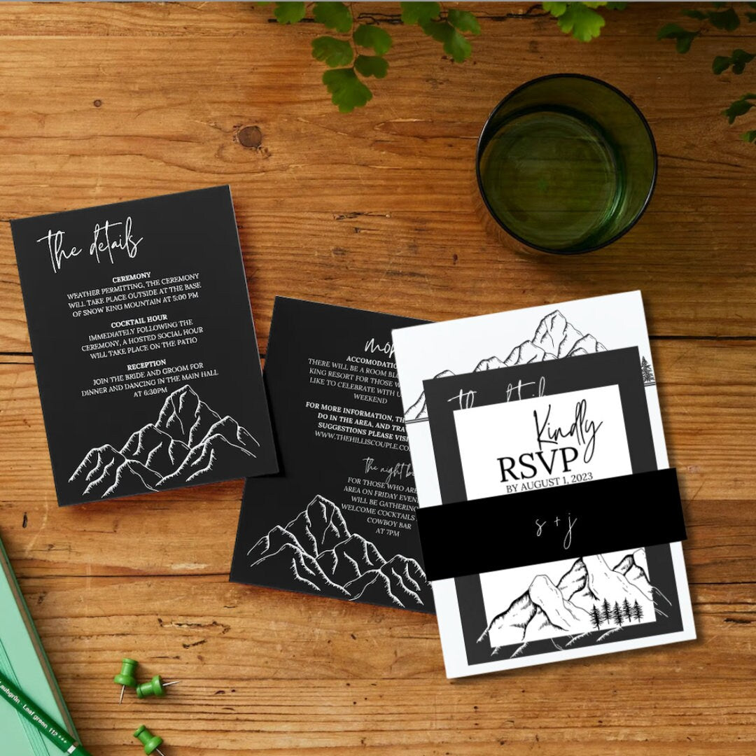 Modern Mountains: Harlow Invitation Suite (Customizable Digital Template)