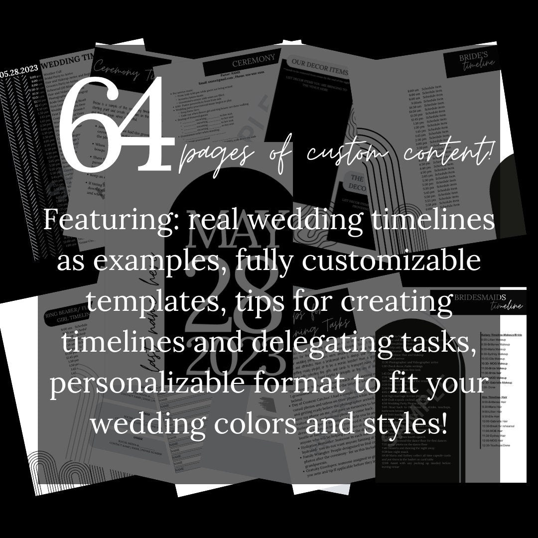 Wedding Day Of Binder Template | Modern Black and White