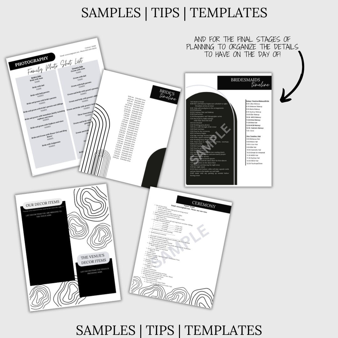 Ultimate Wedding Planning Binder Template- Modern Black and White