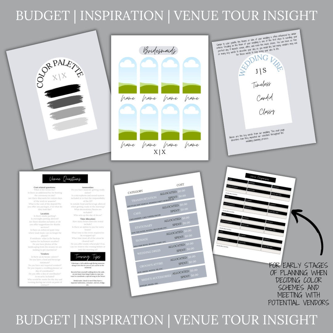 Ultimate Wedding Planning Binder Template- Modern Black and White